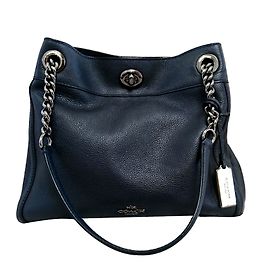 Bolsa Coach Edie em couro azul marinho Azul escuro