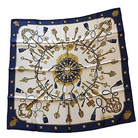 Hermès Scarves Blue Beige Yellow