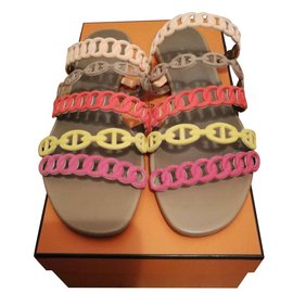 Hermès-Hermès sandals-Multiple colors,Beige