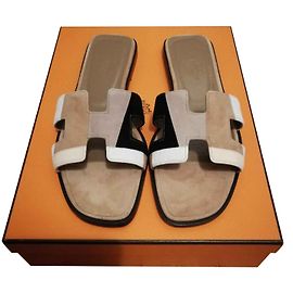 Hermès sandales Oran Multicolore Beige