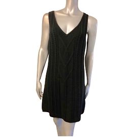 Zapa Black Sleeveless Wool Dress Black