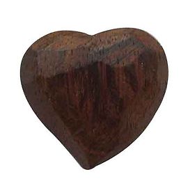 Broche corazón de madera exótica Yves Saint Laurent Castaño