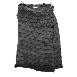 Céline-celine silk skirt black brend new with tag-Black