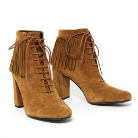 Saint Laurent-CAMEL FRINGE FR38.5-Caramello