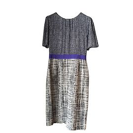 Vestido de lápiz Lk Bennett algodón azul gris violeta Azul Gris Púrpura