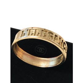 Chanel-Vintage e raro pulseira de pulseira de chanel-Dourado