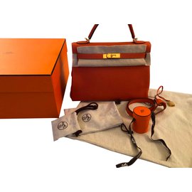 Hermès-kelly 32cm-Orange