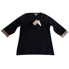 Burberry-Nuova t-shirt con tunica Burberry-Nero