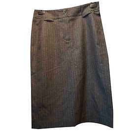 Irene Van Ryb Grey Wool Striped Skirt Grey