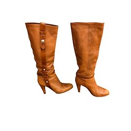 Botas de salto Karen Millen em couro marrom claro caramelo Castanho claro Caramelo