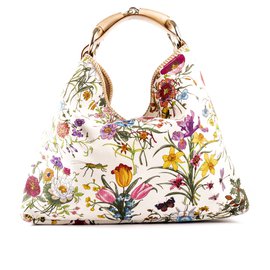 Gucci-Lona Floral Grande Horsebit Hobo Bag-Multicor