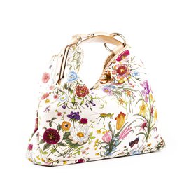 Gucci-Floral Canvas große Horsebit Hobo Bag-Mehrfarben 