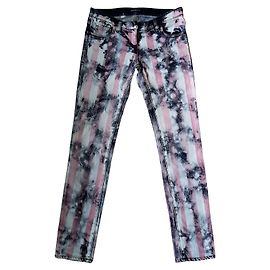 Calça jeans listrada Balmain Branco Vermelho Azul