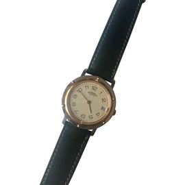Hermès-Clipper-Silvery,Green,Olive green,Dark green