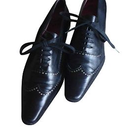 Jaime Mascaro Navy Leather Richelieu Navy blue