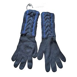 BALMAIN BRAND NEW WOMAN'S GLOVES Black Blue