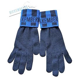 Dirk Bikkenbergs GUANTI DI LANA NUOVI UOMO BIKKEMBERGS Blu scuro