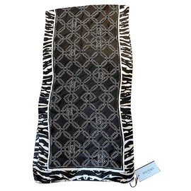 SCIARPA IN SETA NEW BALMAIN PARIS Nero Bianco