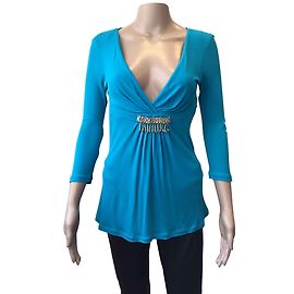 Versace Turquoise Blouse Turquoise