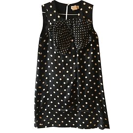 Robe noire à poids blancs avec un noeud sur le devant Sonia by Sonia Rykiel. Noir Blanc