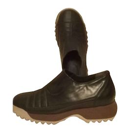 Autre Marque JANET SPORT Black Leather Flats Black