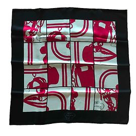 Hermès Sciarpa 70 Hermes Vintage Silk "Messy" Rosso