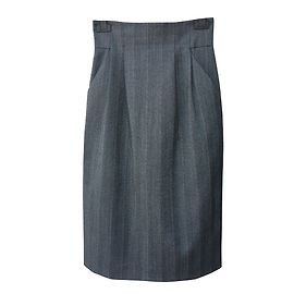 Jupe crayon Guy Laroche grise à rayures rouges et vertes Gris