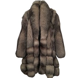 Autre Marque-Peça única de casaco de pele-Cinza
