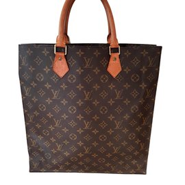 Louis Vuitton-sac de louis vuitton plat sacola do monograma-Castanho claro,Castanho escuro