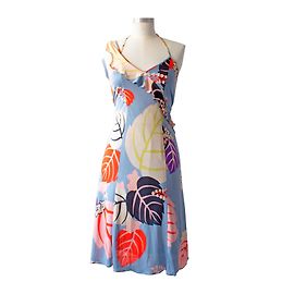 Vestido Kenzo de punto de seda Estampado Tropical Multicolor