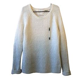 Maison Scotch Mohair Krawatte & Farbstoff Pullover Hellblau