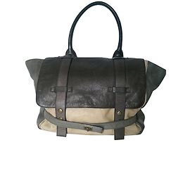 Bolsa Bel Air de pele bege e cinza Bege Cinza