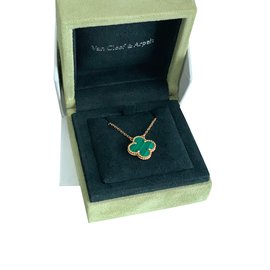 Van Cleef & Arpels-Van Cleef Alhambra vintage malachite pendant-Green