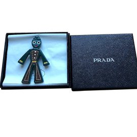 Prada-Prada Leather & Bakerlite sailor brooch-Green