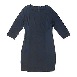 Les Petites Schwarzes Bi Material Kleid Schwarz