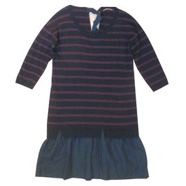 Comptoir Des Cotonniers Kleider Schwarz Bordeaux