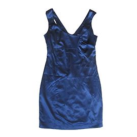 Robe Patrizia Pepe en satin bleu marine Bleu Marine