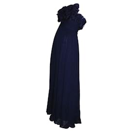 Marchesa-Robe de bal en mousseline de soie et organza-Violet