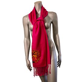 Lenço Kenzo de seda e cashmere Fuchsia Fuschia