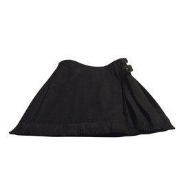 Burberry-Black Burberry skirt 100% wool wallet kilt-Black