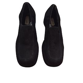 Autre Marque Mocassins en daim noir bout carré Noir