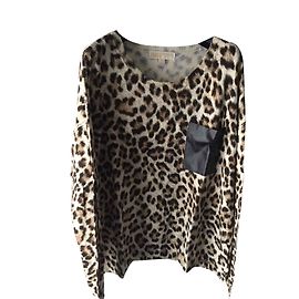Michael Kors Prendas de punto Castaño Negro Beige Estampado de leopardo