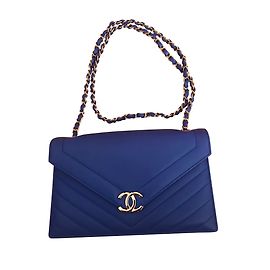 Chanel La Pausa Bolsa de couro azul elétrico Azul