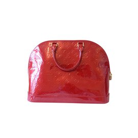 Louis Vuitton-Pomme D'Amour Monogram Vernis Alma GM Bag-Red