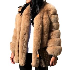 Autre Marque Abrigo de piel de zorro beige Beige