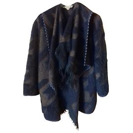 Stella Mc Cartney Abrigo Poncho Stella McCartney de Lana Azul Azul