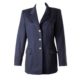 Escada-Navy wool and cashmere blazer-Navy blue