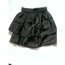 Louis Vuitton Mini Gonna di Seta a Pois Nera e Viola Nero Porpora