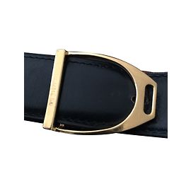 Hermès stirrup leather Black