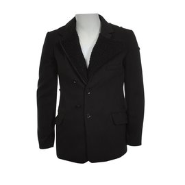 Yohji Yamamoto-Blazers Casacos-Preto